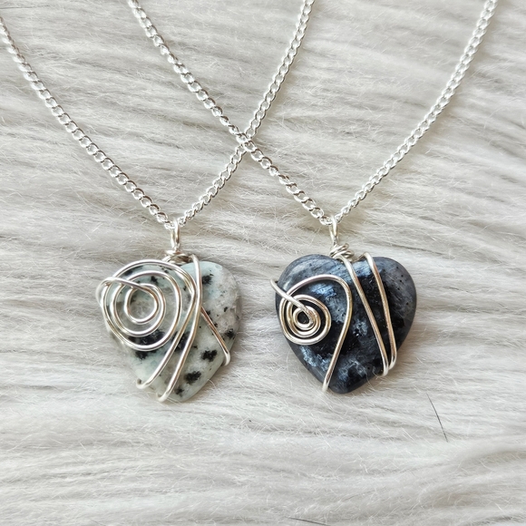 Handcrafted Jewelry - 925 Gemstone Heart Necklace